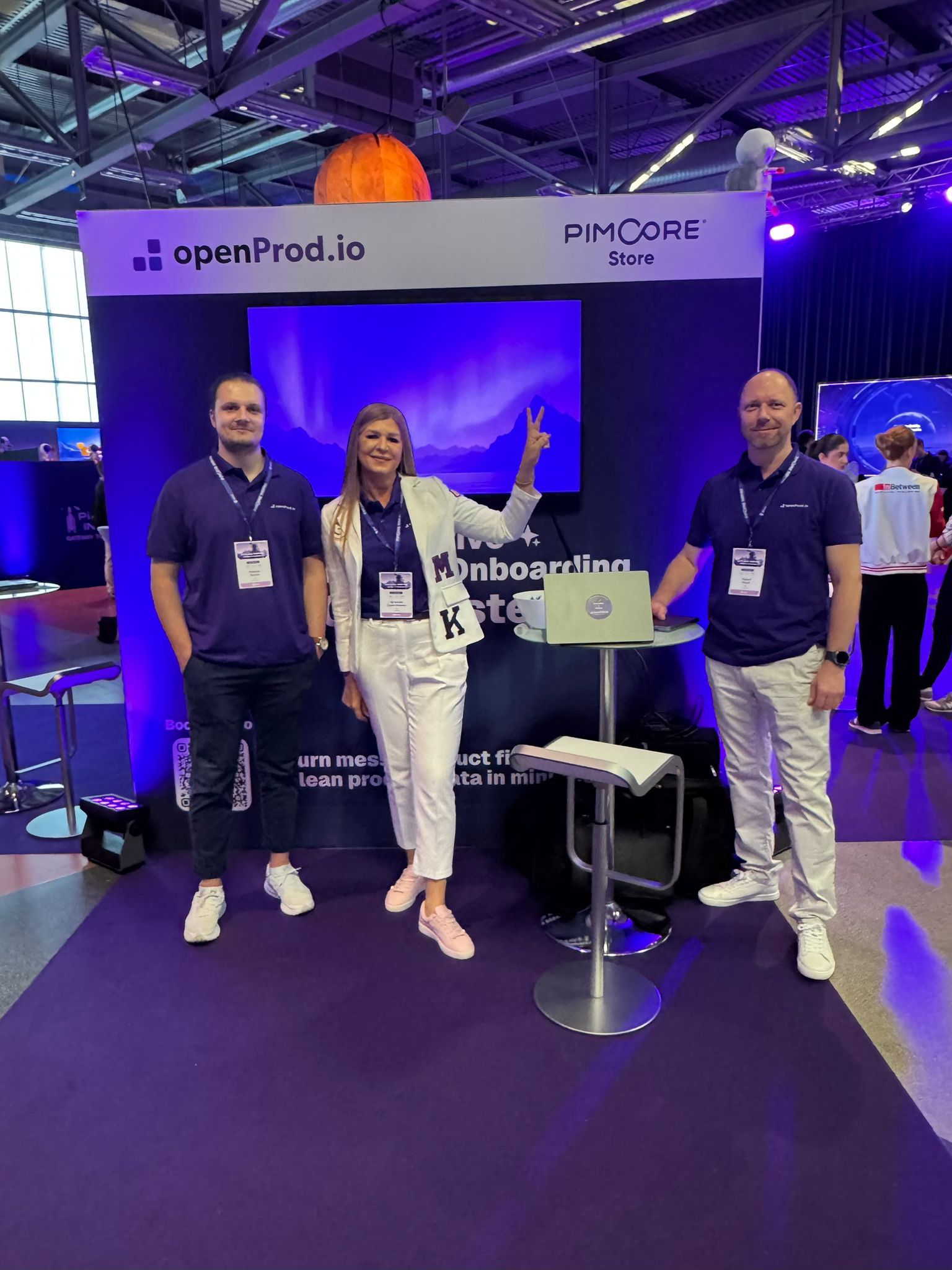Three members of the openProd team at the openProd booth